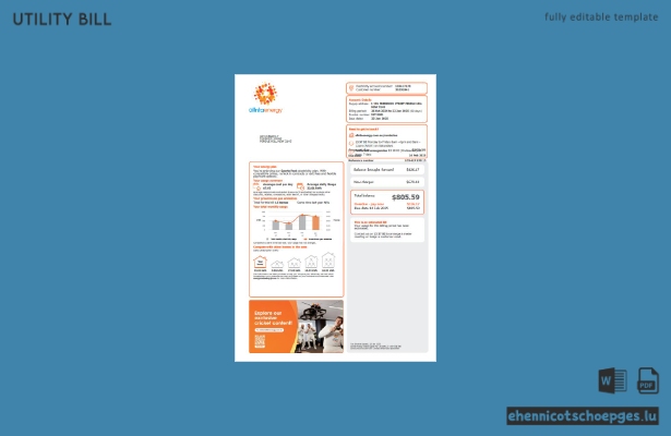 Australien Alinta Energy Stromrechnung Word-Version 2 Beispielvorschau